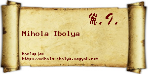 Mihola Ibolya névjegykártya